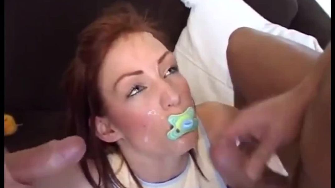 ⁣Bibbed Pacifier Girl Threesome - ThisVid